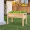 Costway 48'' Wood Raised Garden Bed w/Tool Hook Elevated Planter Stand w/Funnel Design